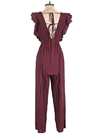 Madewell Jacquard Deep-V Ruffled Jumpsuit (view 2)