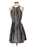 Ecote 100% Polyester Metallic Blue Cocktail Dress Size 4 - photo 1