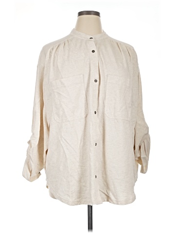 Aerie 3/4 Sleeve Button-Down Shirt (view 1)