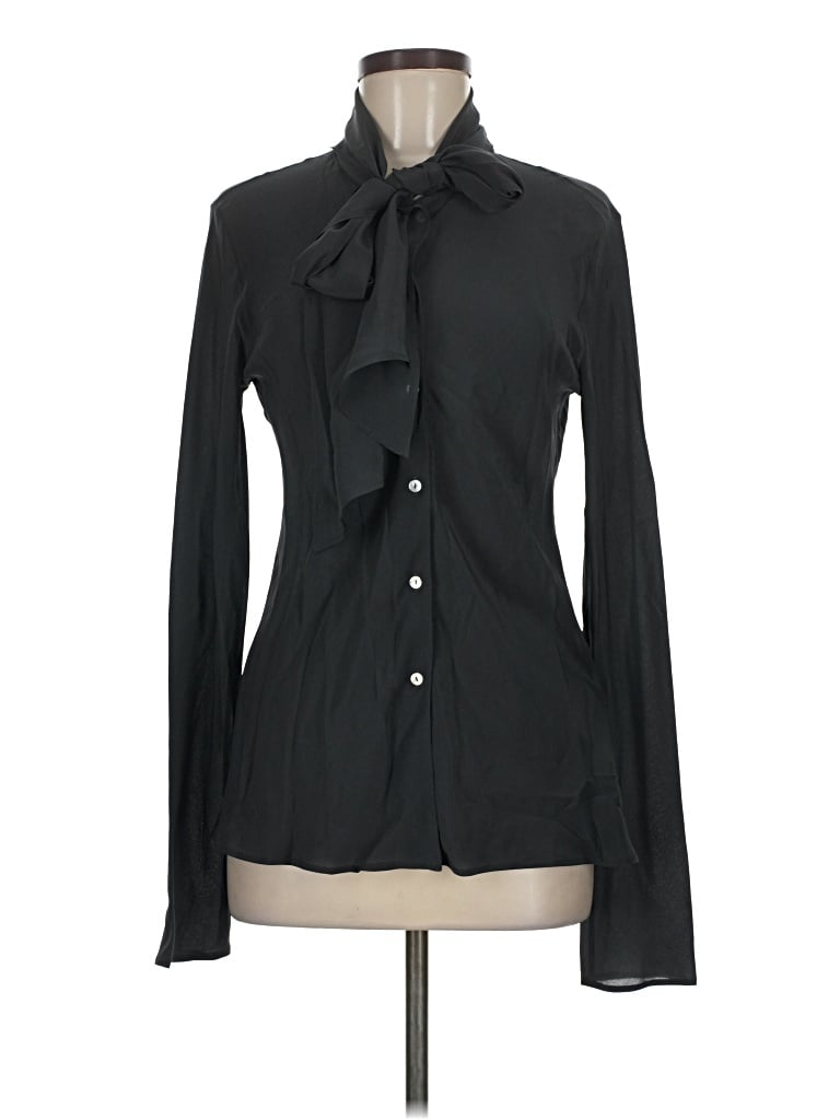 Pre-owned Marella Long Sleeve Blouse In Black