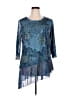 One World Blue 3/4 Sleeve Blouse Size XL - photo 1