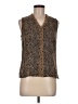 Robbie Bee 100% Silk Animal Print Brown Sleeveless Silk Top Size 8 - photo 1
