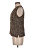Robbie Bee 100% Silk Animal Print Brown Sleeveless Silk Top Size 8 - photo 5