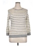 Ann Taylor 100% Merino Extra Fine Wool Stripes Gray Wool Pullover Sweater Size XL - photo 1