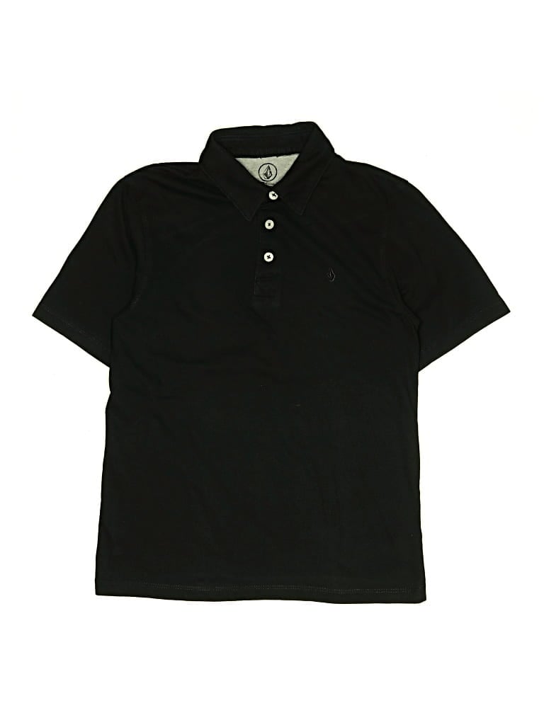 Pre-owned Volcom Kids' Short Sleeve Polo Shirt In Black