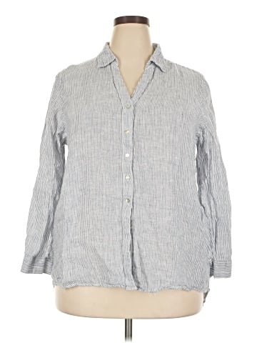 Sigrid Olsen 3/4 Sleeve Button-Down Shirt (view 1)