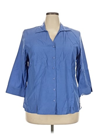 JM Collection 3/4 Sleeve Button-Down Shirt (view 1)