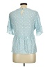 Boden 100% Viscose Blue Short Sleeve Blouse Size 8 - photo 2