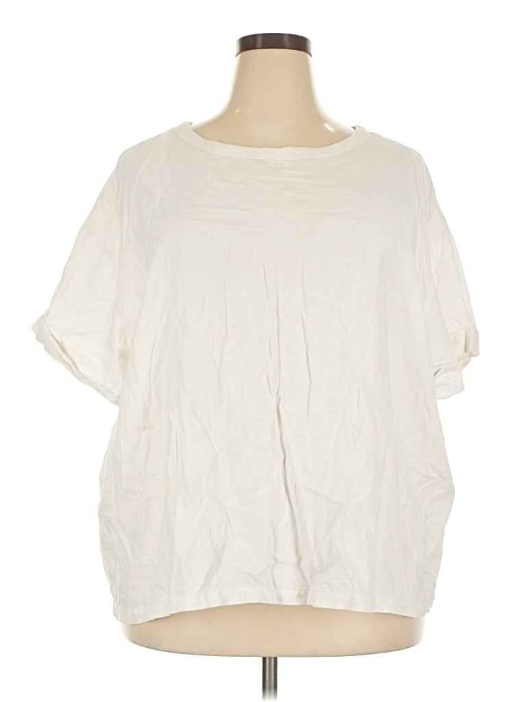 Pre-owned Primark Short Sleeve Blouse In Ivory