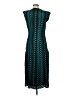 J. Peterman 100% Polyester Chevron-herringbone Teal Cocktail Dress Size 6 - photo 2
