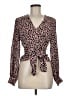 Topshop 100% Polyester Pink Long Sleeve Blouse Size 6 - photo 1
