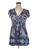 Unity Purple Gray Short Sleeve Blouse Size XL - photo 1