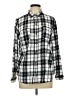 Old Navy 100% Cotton Checkered-gingham Silver Long Sleeve Button-Down Shirt Size L - photo 1