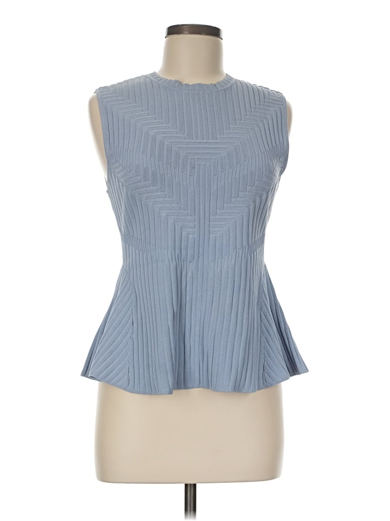 Pre-owned Halogen Sleeveless Blouse In Blue