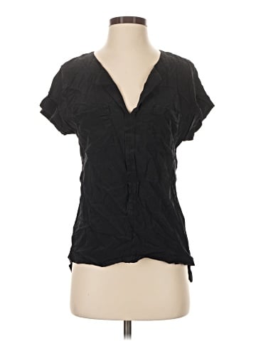 Lavender Brown Short Sleeve Silk Top (view 1)