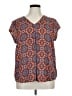 DR2 100% Polyester Orange Short Sleeve Blouse Size XL - photo 1