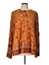 Easel 100% Rayon Orange Long Sleeve Blouse Size L - photo 1