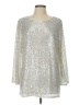JM Collection Silver Long Sleeve Blouse Size L - photo 1