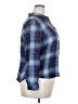 Kut from the Kloth 100% Rayon Plaid Blue Long Sleeve Button-Down Shirt Size XXL - photo 4