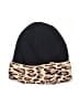 Badgley Mischka Animal Print Black Beanie One size - photo 1