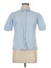 Next 100% Cotton Blue Short Sleeve Blouse Size 8 - photo 1