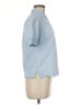 Next 100% Cotton Blue Short Sleeve Blouse Size 8 - photo 4