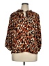 Veronica M. 100% Polyester Animal Print Brown 3/4 Sleeve Blouse Size XL - photo 1