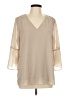 Calvin Klein 100% Polyester Tan 3/4 Sleeve Blouse Size L - photo 1