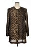 Leslie Fay 100% Polyester Animal Print Brown Long Sleeve Blouse Size 14 - photo 1