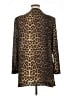 Leslie Fay 100% Polyester Animal Print Brown Long Sleeve Blouse Size 14 - photo 2