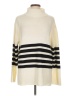 Francesca's 100% Acrylic Stripes Ivory Turtleneck Sweater Size L - photo 1