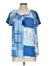 Absolutely Famous Blue Short Sleeve Blouse Size L - photo 1