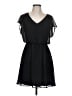 Lush 100% Polyester Solid Black Cocktail Dress Size L - photo 1