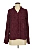 Mine 100% Polyester Polka Dots Burgundy Long Sleeve Blouse Size M - photo 1