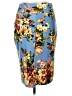 Bobeau Floral Blue Casual Skirt Size L - photo 2