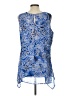 Fever 100% Polyester Blue Sleeveless Blouse Size L - photo 2