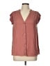 Fab'rik 100% Polyester Brown Short Sleeve Blouse Size L - photo 1