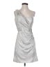 Cache 100% Polyester Metallic Silver Cocktail Dress Size 4 - photo 1