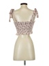 Cotton Candy LA 100% Polyester Tan Ivory Sleeveless Blouse Size S - photo 2