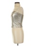Glam Metallic Silver Sleeveless Top Size S - photo 5
