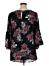 Bobeau Floral Black 3/4 Sleeve Blouse Size 1X - photo 2