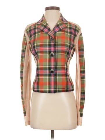 Acne Studios Tartan Mesh Panel Blouse (view 1)