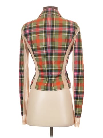 Acne Studios Tartan Mesh Panel Blouse (view 2)