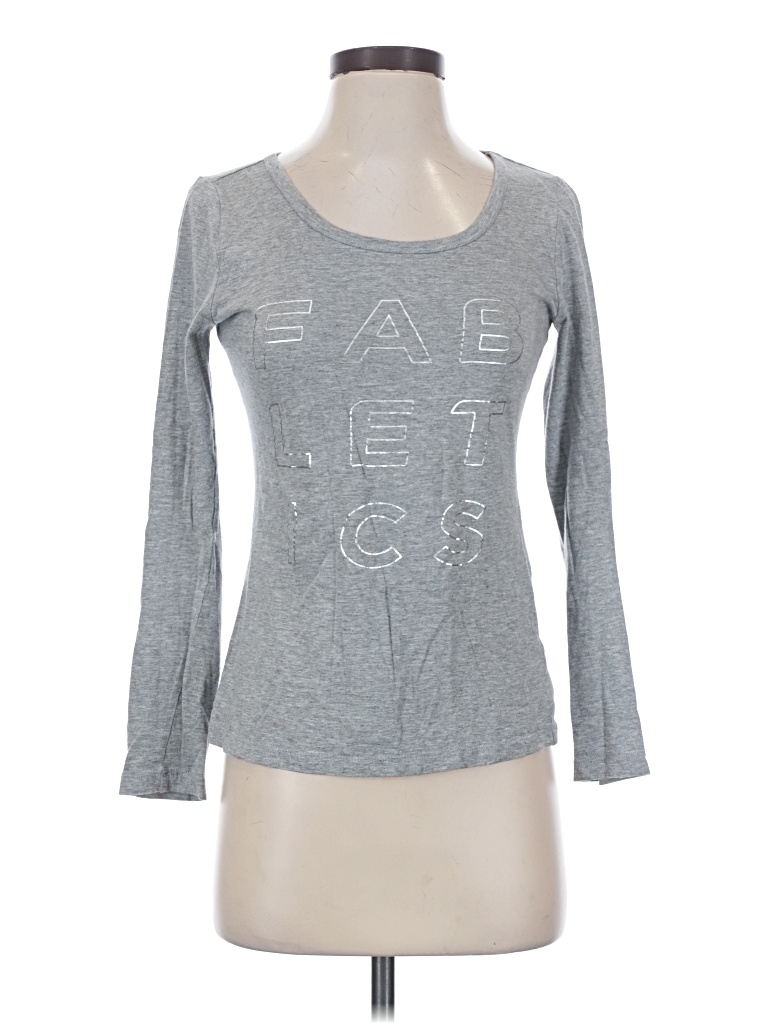 Pre-owned Fabletics Long Sleeve T-shirt In Gray