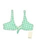 Vitamin A Checkered-gingham Green Swimsuit Top Size L - photo 1