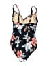 Mainstream Floral Black One Piece Swimsuit Size 12 - photo 2