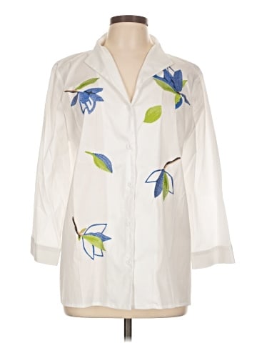 misook 3/4 Sleeve Button-Down Shirt (view 1)