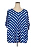 Croft & Barrow Stripes Blue 3/4 Sleeve Blouse Size 2X - photo 1