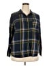 Old Navy 100% Cotton Plaid Blue 3/4 Sleeve Button-Down Shirt Size XXL - photo 1