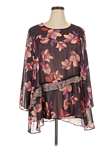 LOGO by Lori Goldstein 3/4 Sleeve Blouse (view 1)